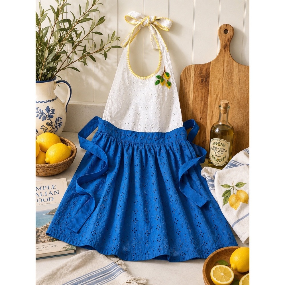 Sur La Table Lemon Eyelet Apron Cottage Coastal Amalfi